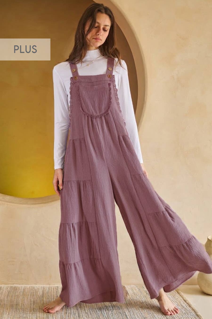 Plum Perfect Wide-Leg Overall Jumpsuit π