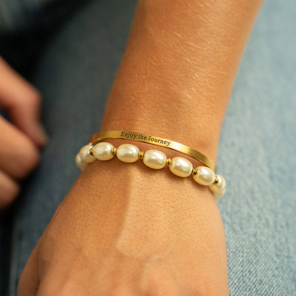 Enjoy the Journey Engraved Bangle Bracelet