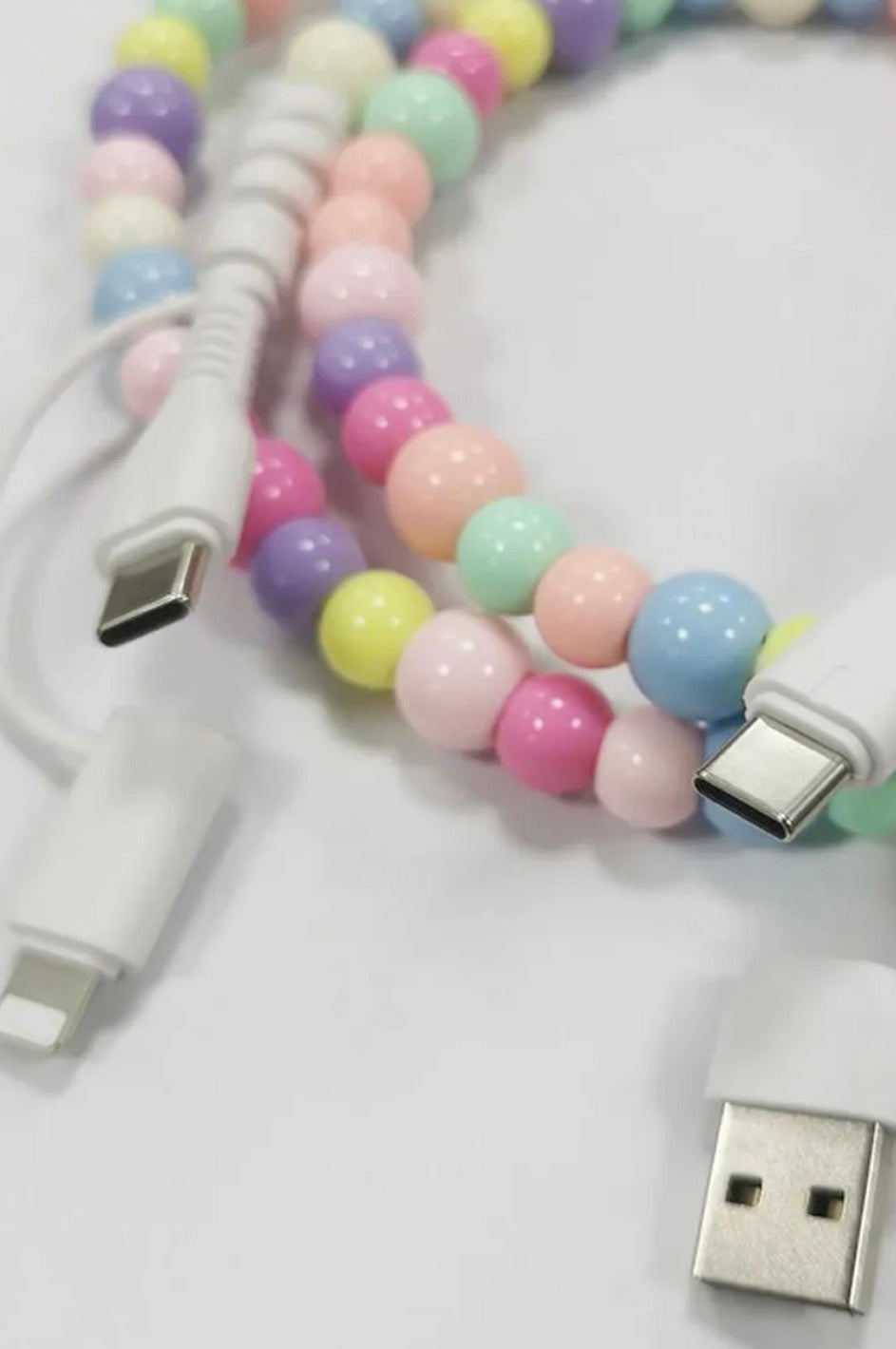 TIK TOK BEADED DUAL USB FAST CHARGING CABLE