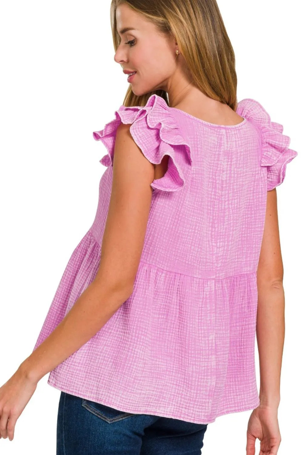 Zenana Tiered Ruffle Peplum