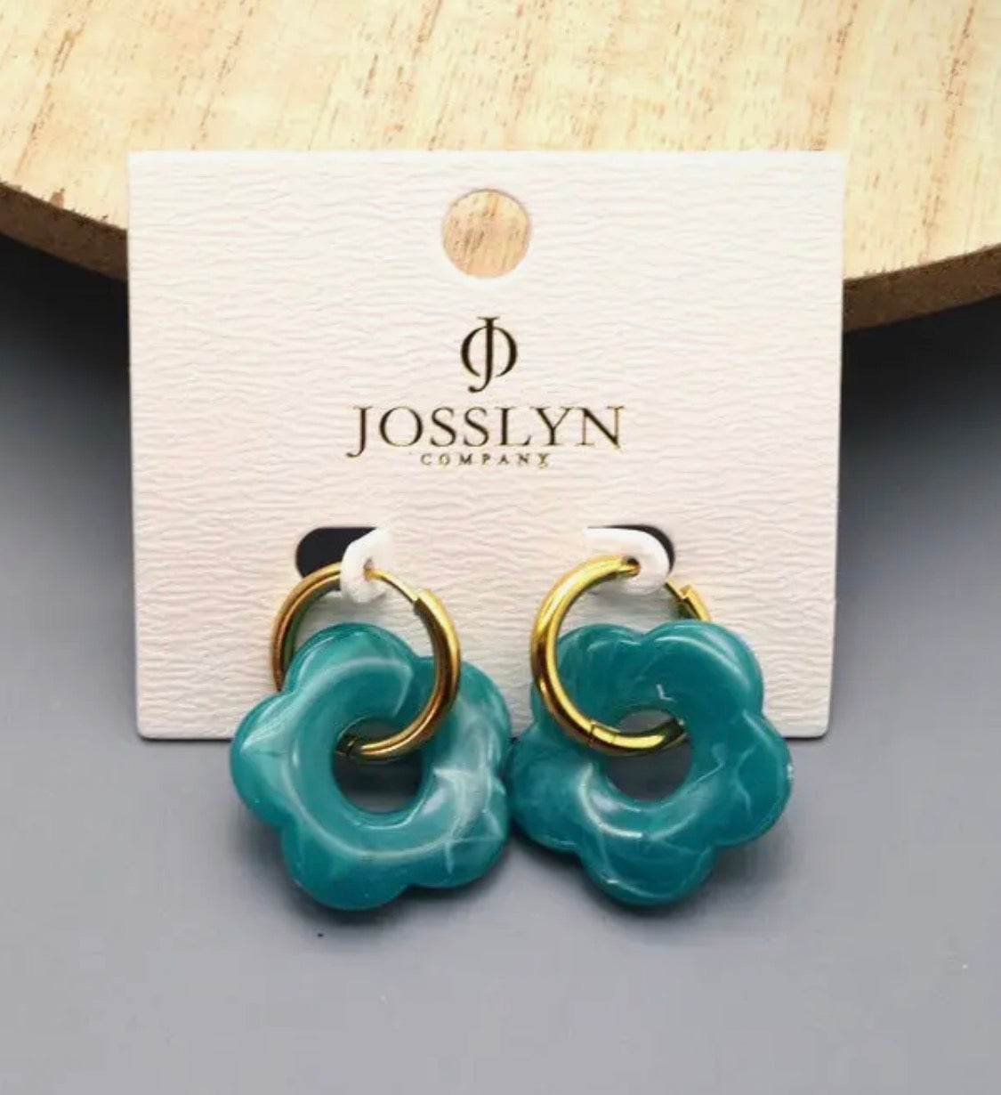 Flower Charm Huggie Hoop Earrings