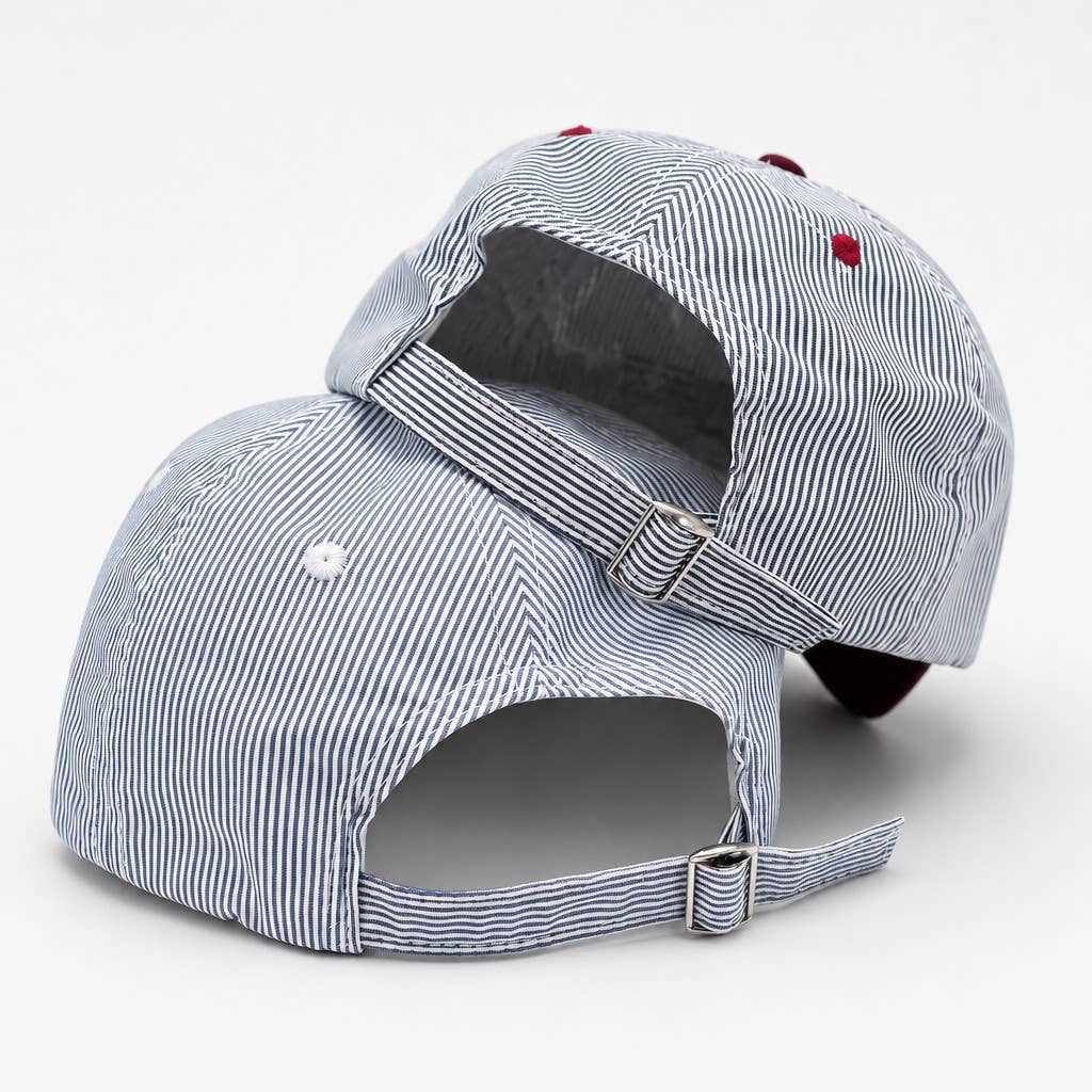 "PRAY" Striped Embroidered Two-Tone Baseball Cap