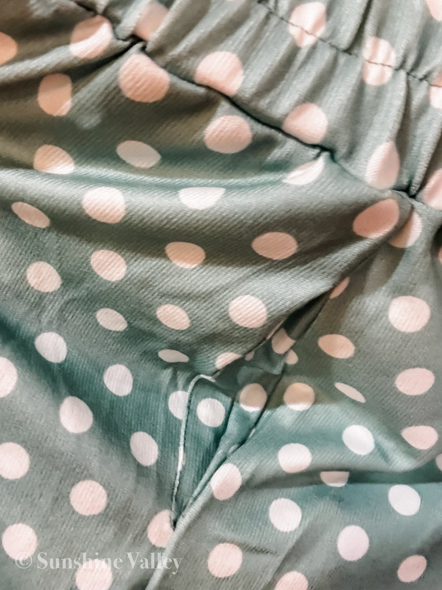 Green Polka Dot Two Piece Set
