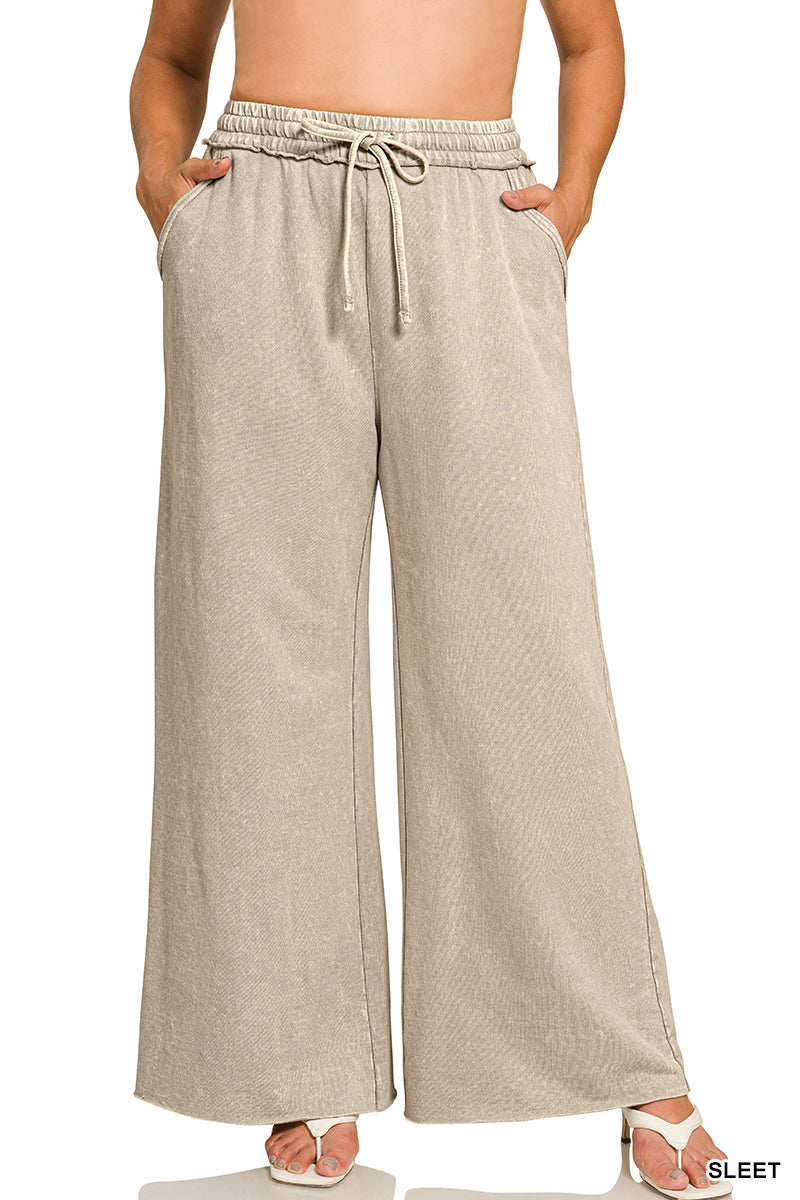 TERRY WASHED PANTS