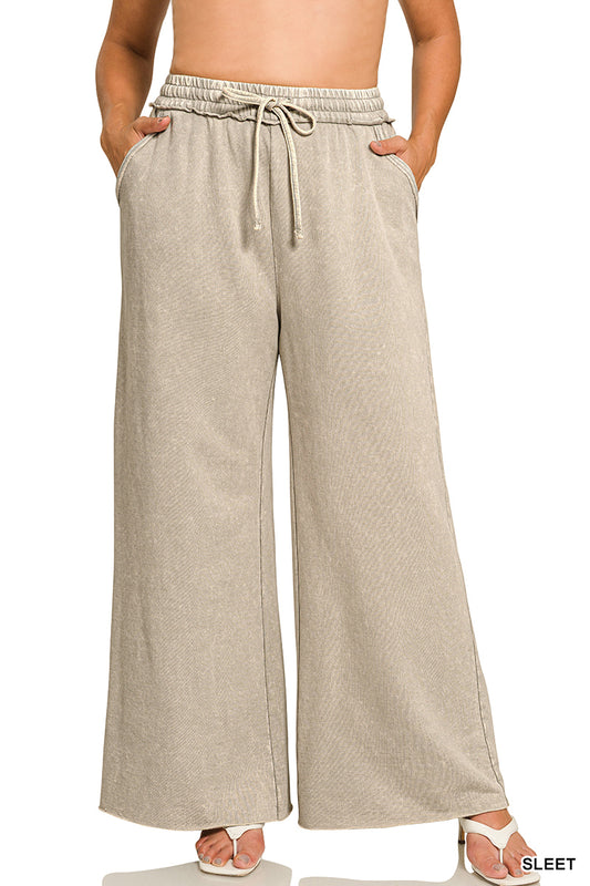 TERRY WASHED PANTS