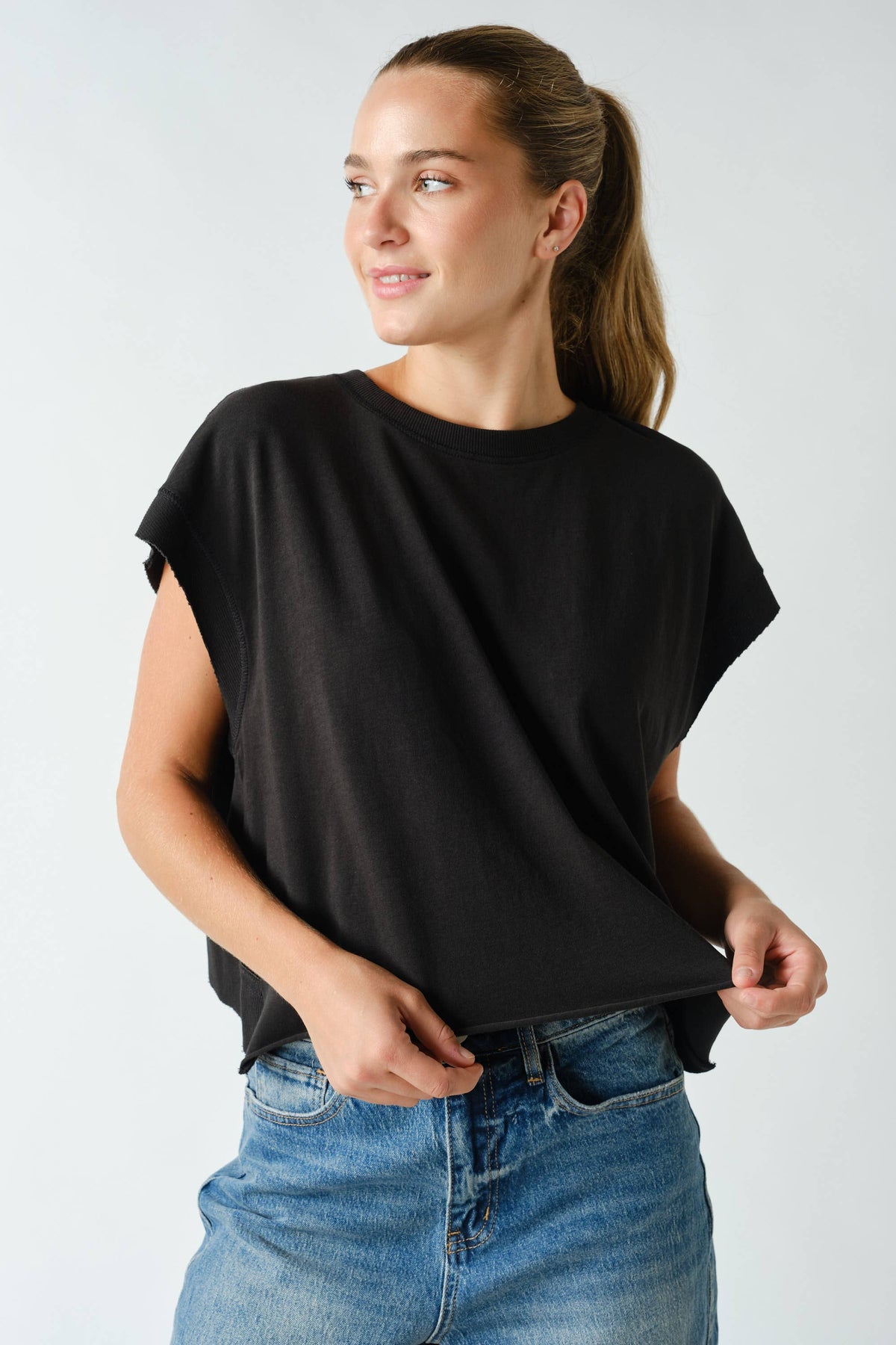 Easy Breezy Open-Back Cotton Tee
