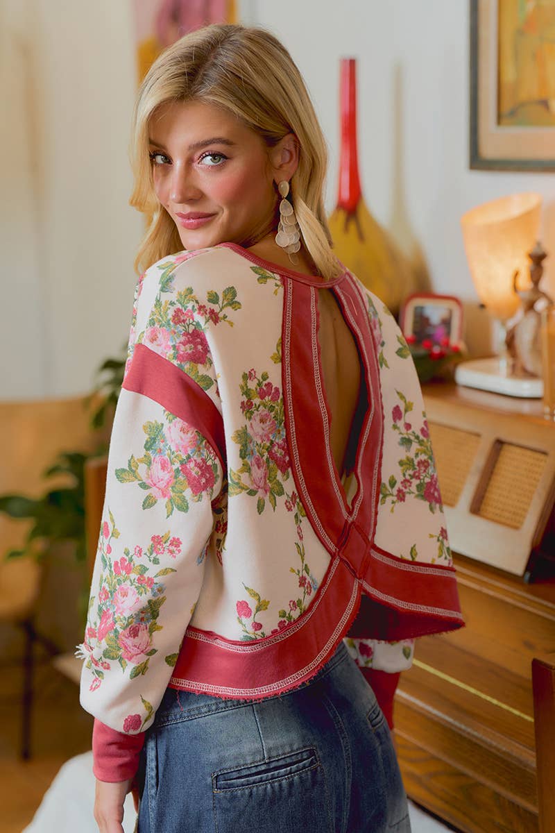 Cozy Blooms Open-Back Top