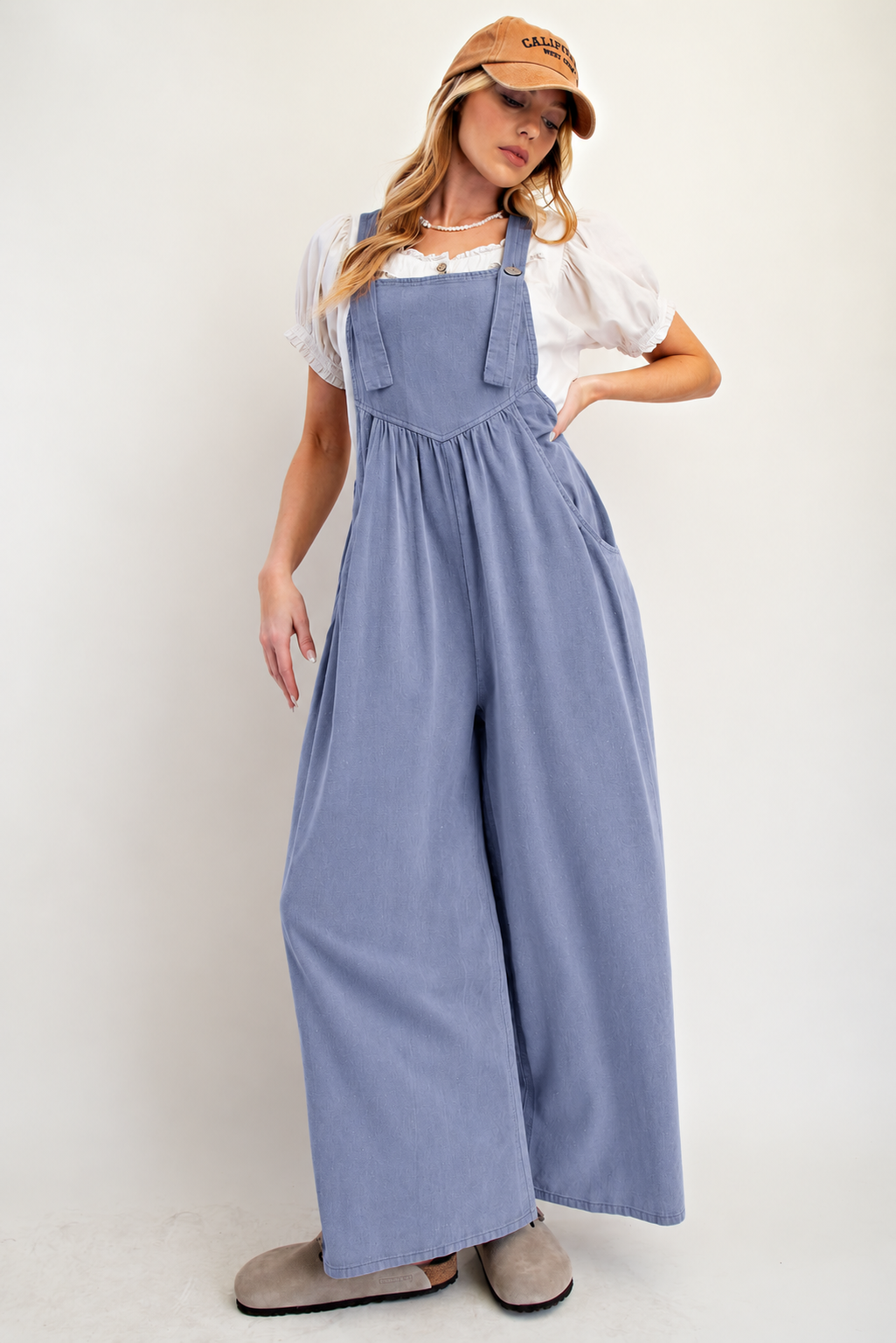 Blue Skies Wide-Leg Overalls
