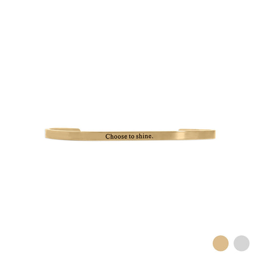 "Choose to Shine" Engraved Bangle Bracelet
