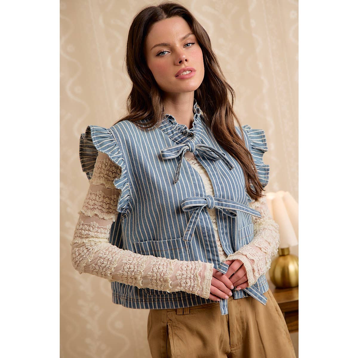 Bow & Behold Striped Vest