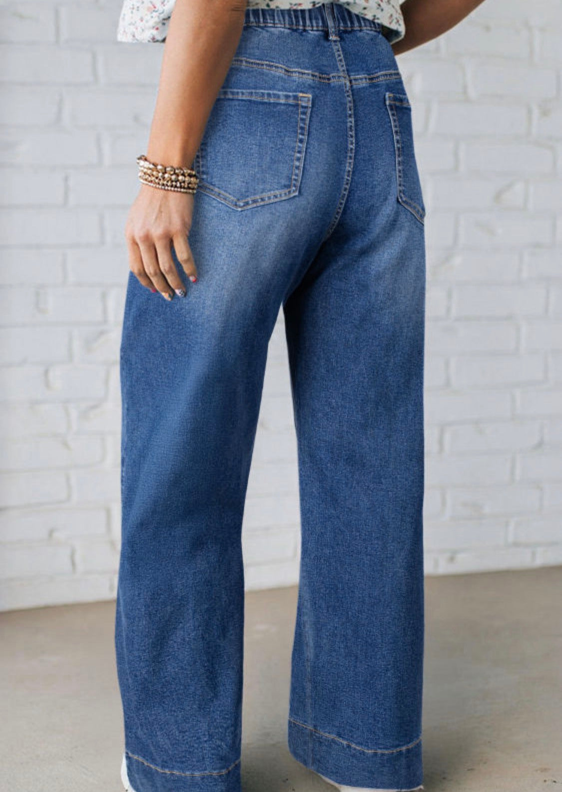 Drawstring Blue Jeans - Plus