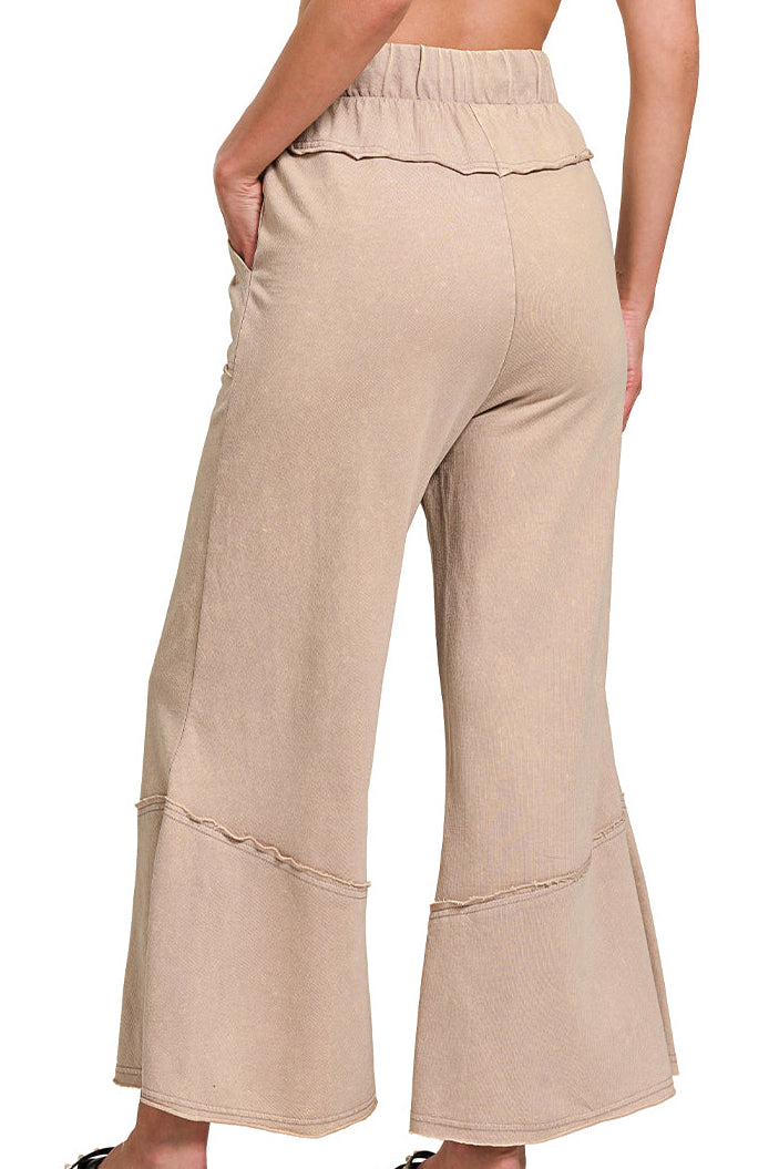 Exposed Hem Flare Hem with Pockets