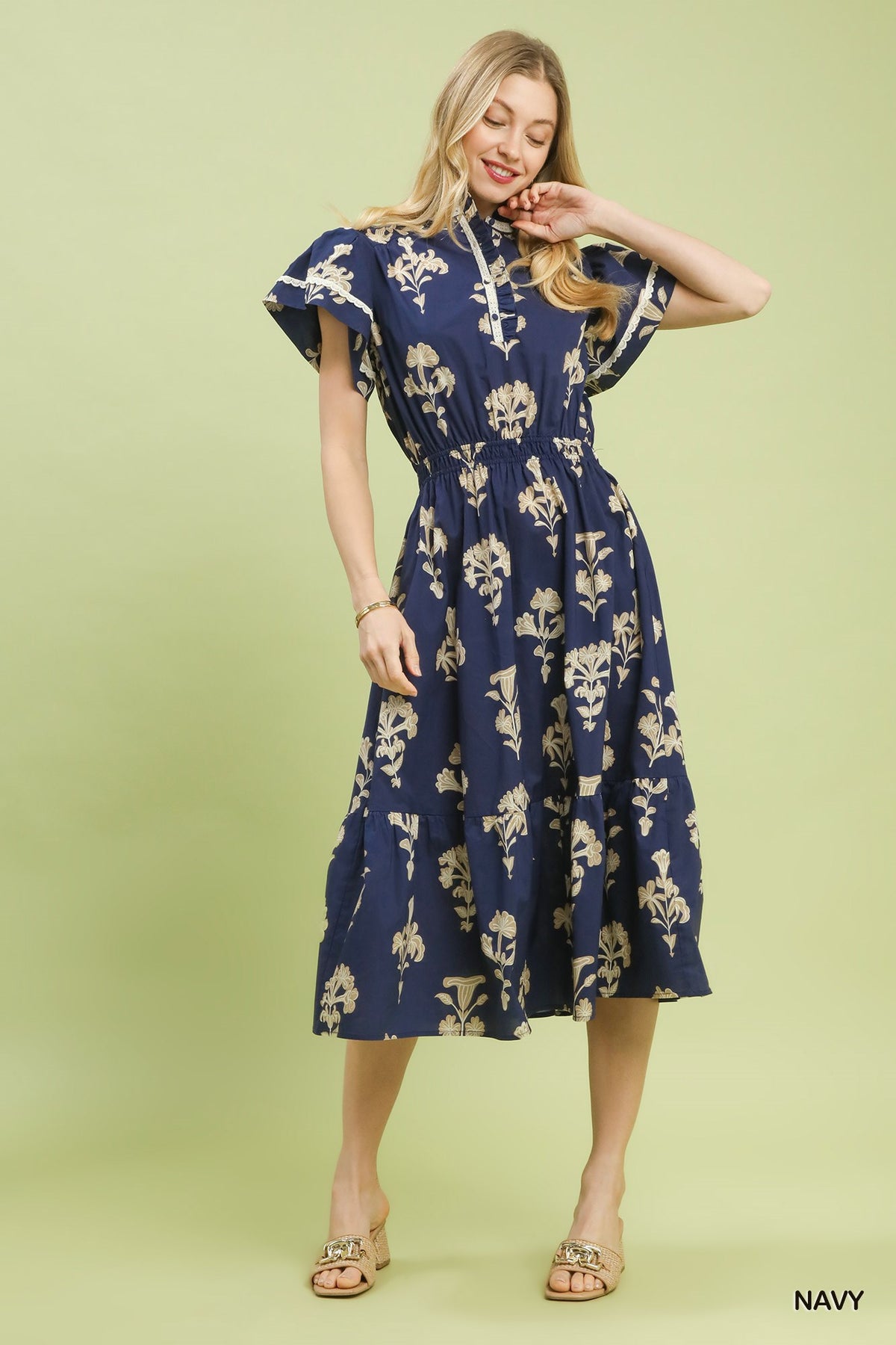 Evening Bloom Flutter Sleeve Dress 💙