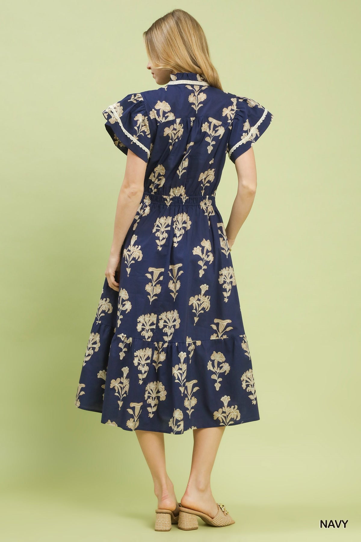 Evening Bloom Flutter Sleeve Dress 💙