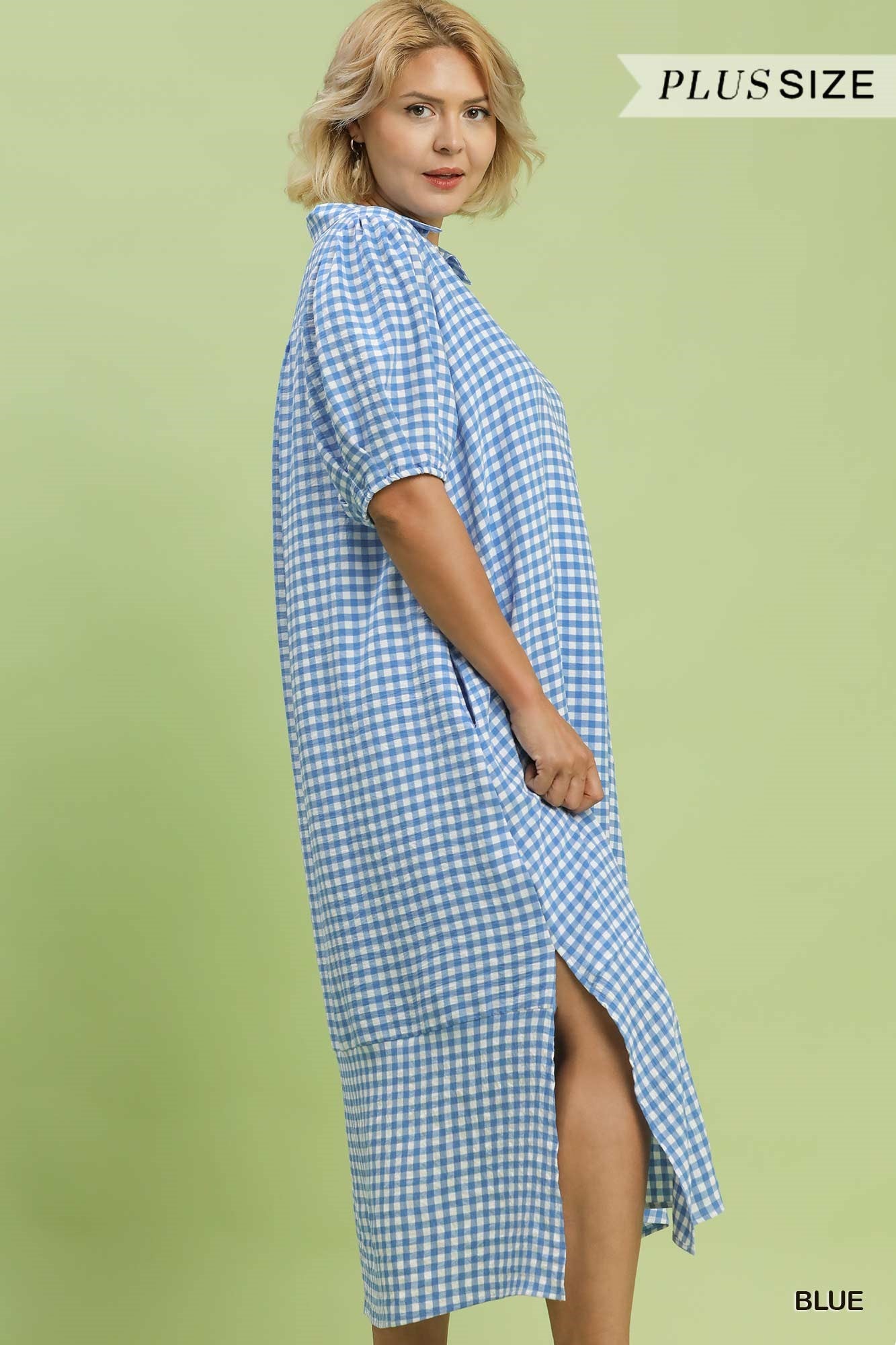 Umgee Gingham Midi Dress