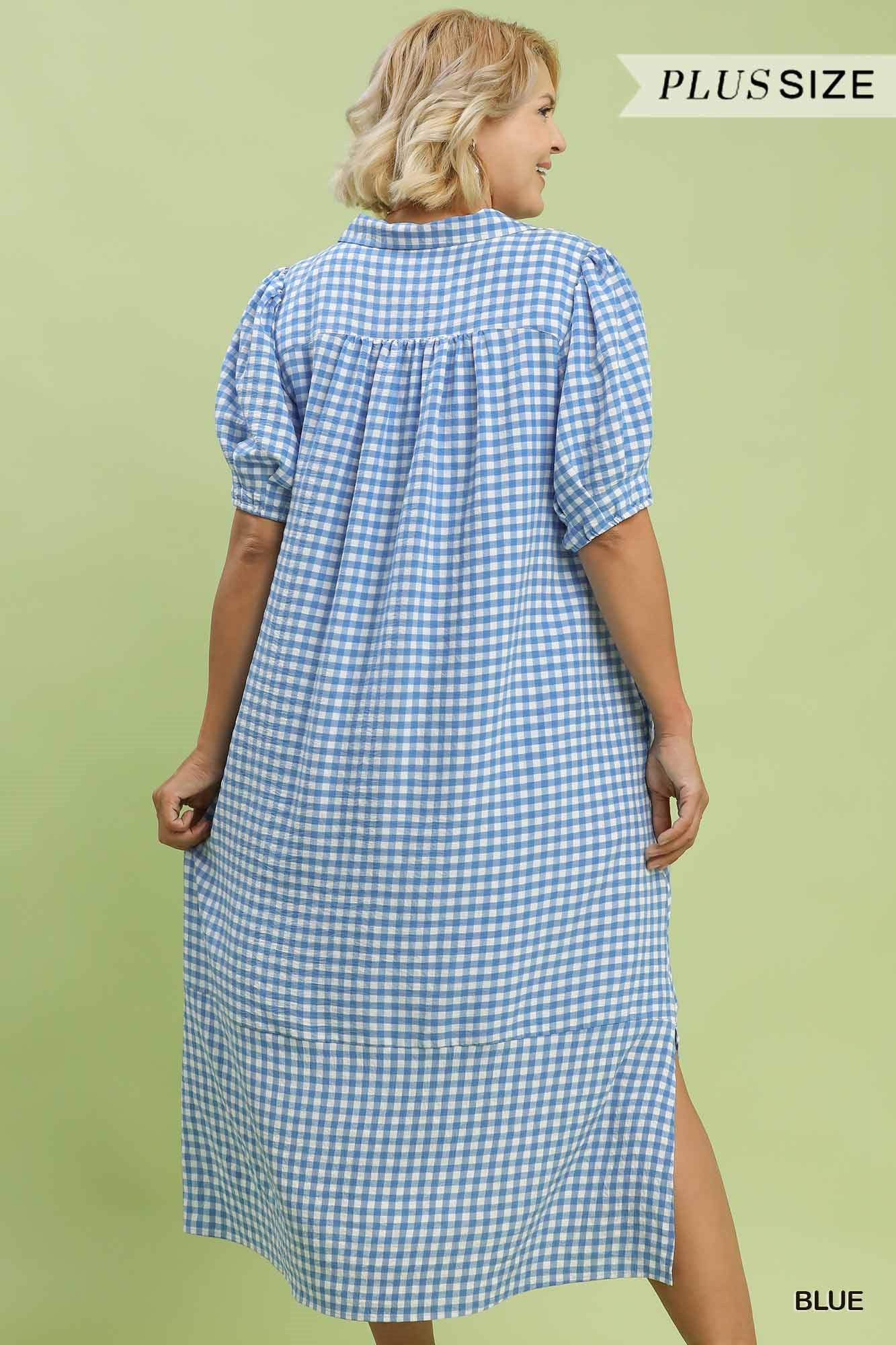 Umgee Gingham Midi Dress