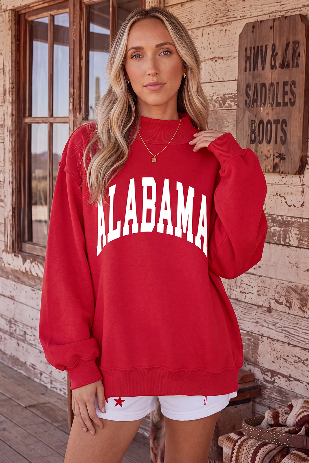 AL Double Side Printed High Neck Reversible Sweatshirt