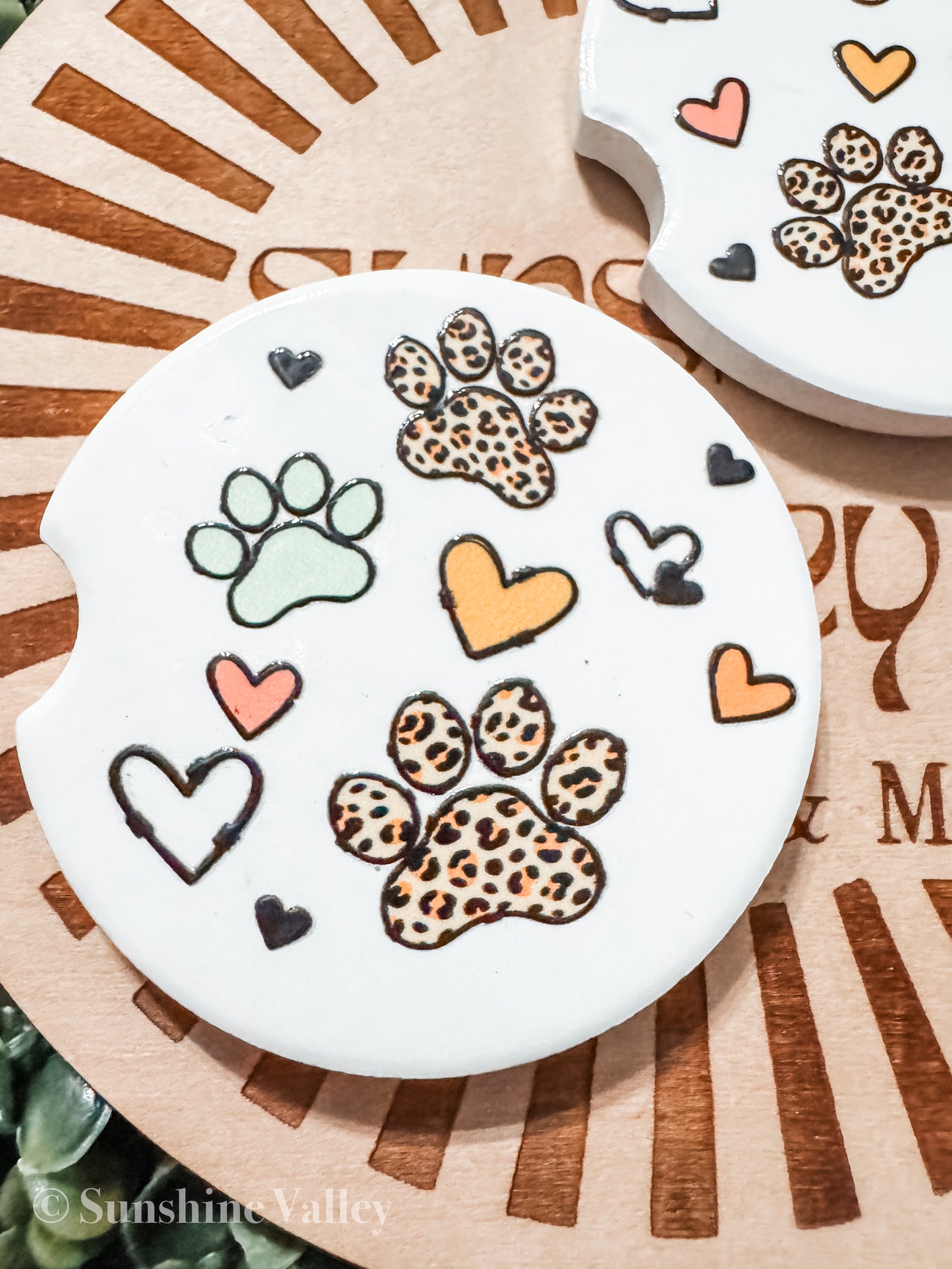 Leopard Paws Coaster Set, Leopard and Paws, Paws Coaster Set
