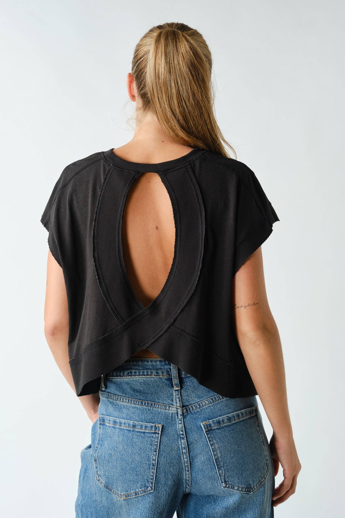 Easy Breezy Open-Back Cotton Tee