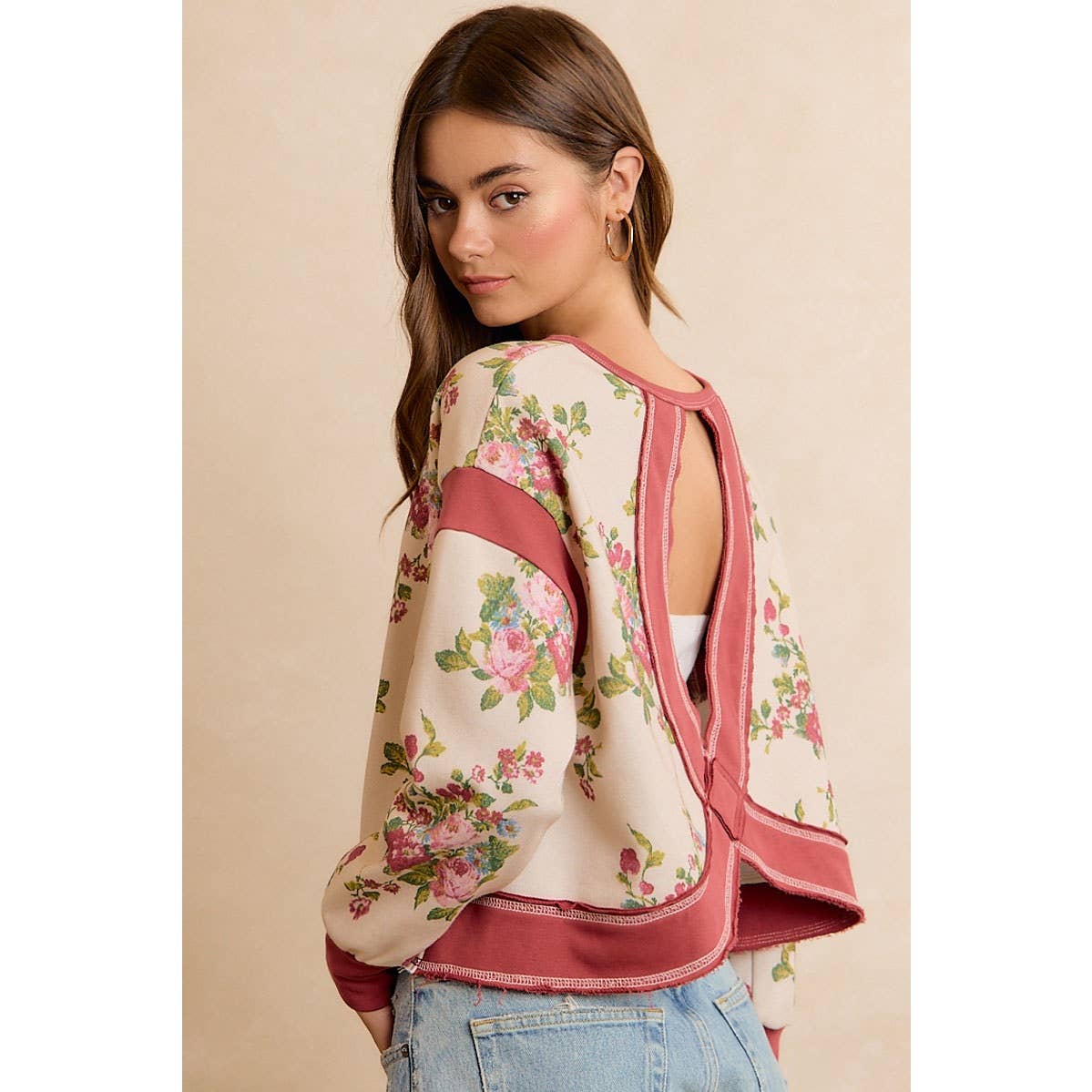Cozy Blooms Open-Back Top