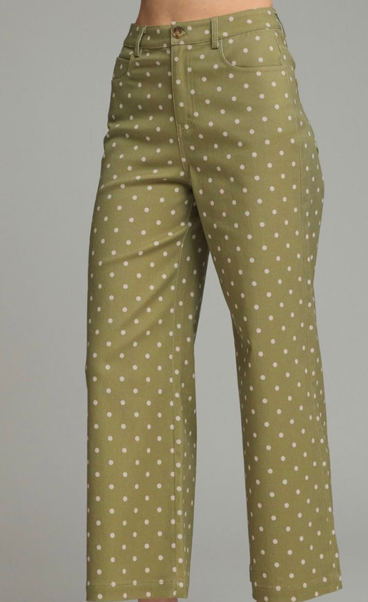 Olive You a Dot Wide-Leg Pants