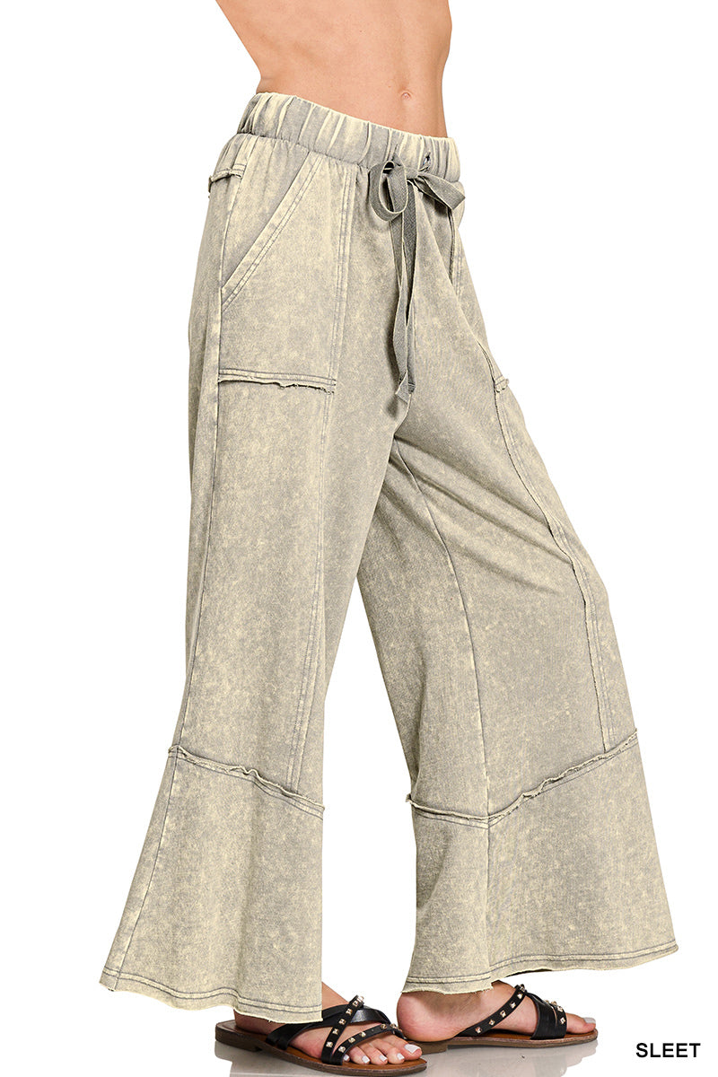 Exposed Hem Flare Hem with Pockets