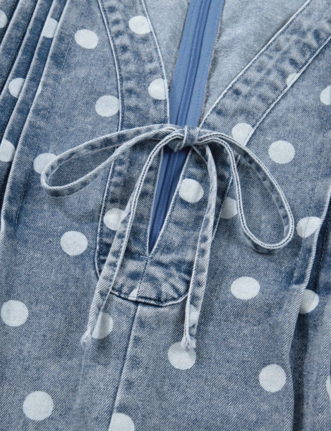 Polka Dot Denim Romper
