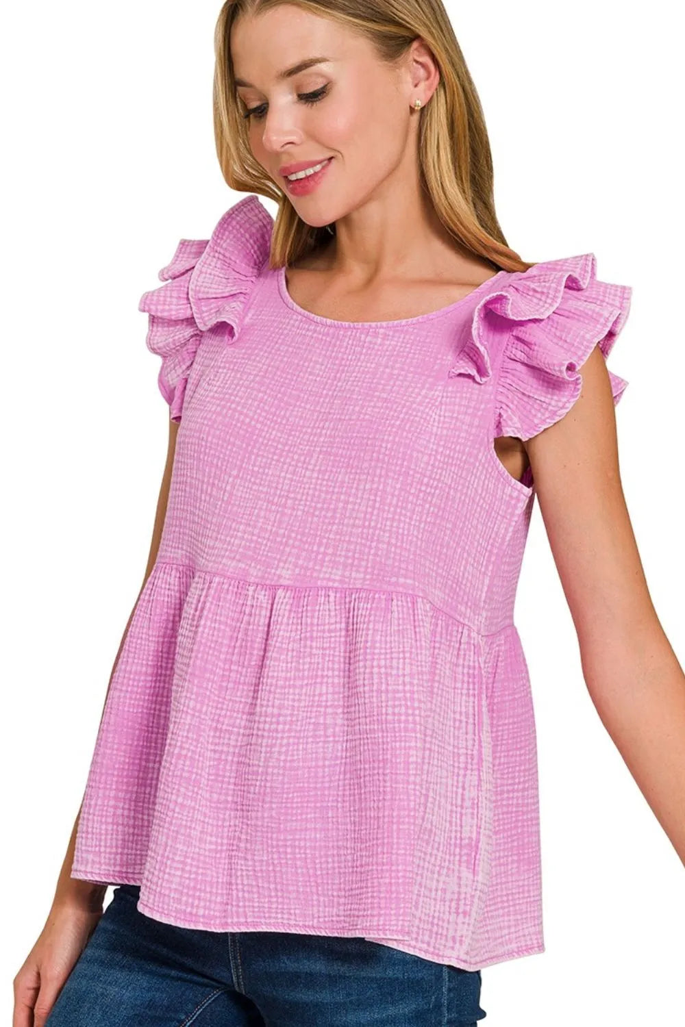 Zenana Tiered Ruffle Peplum