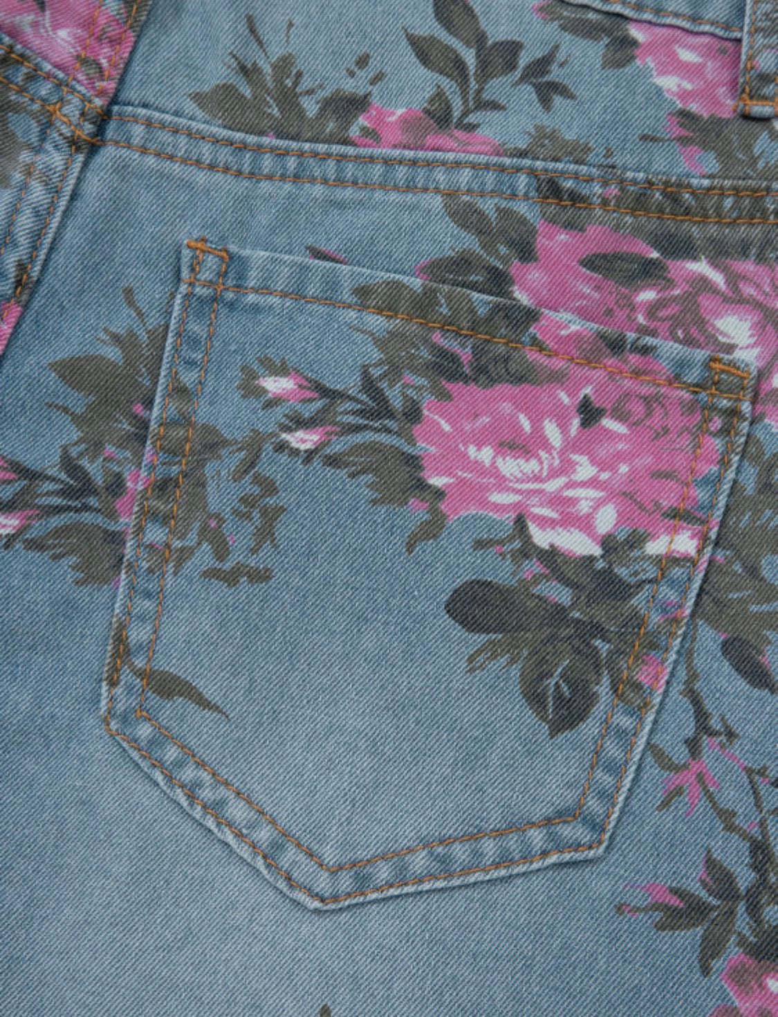 Floral Blue Jean Pant