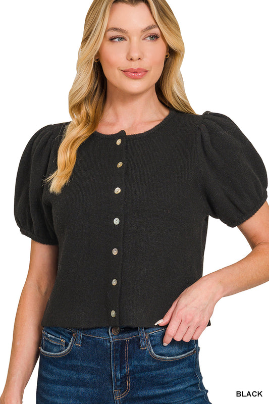 Puff Sleeve Cardigan
