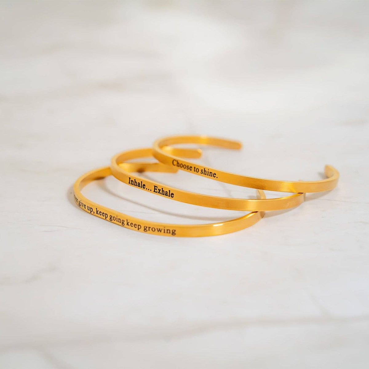 "Choose to Shine" Engraved Bangle Bracelet