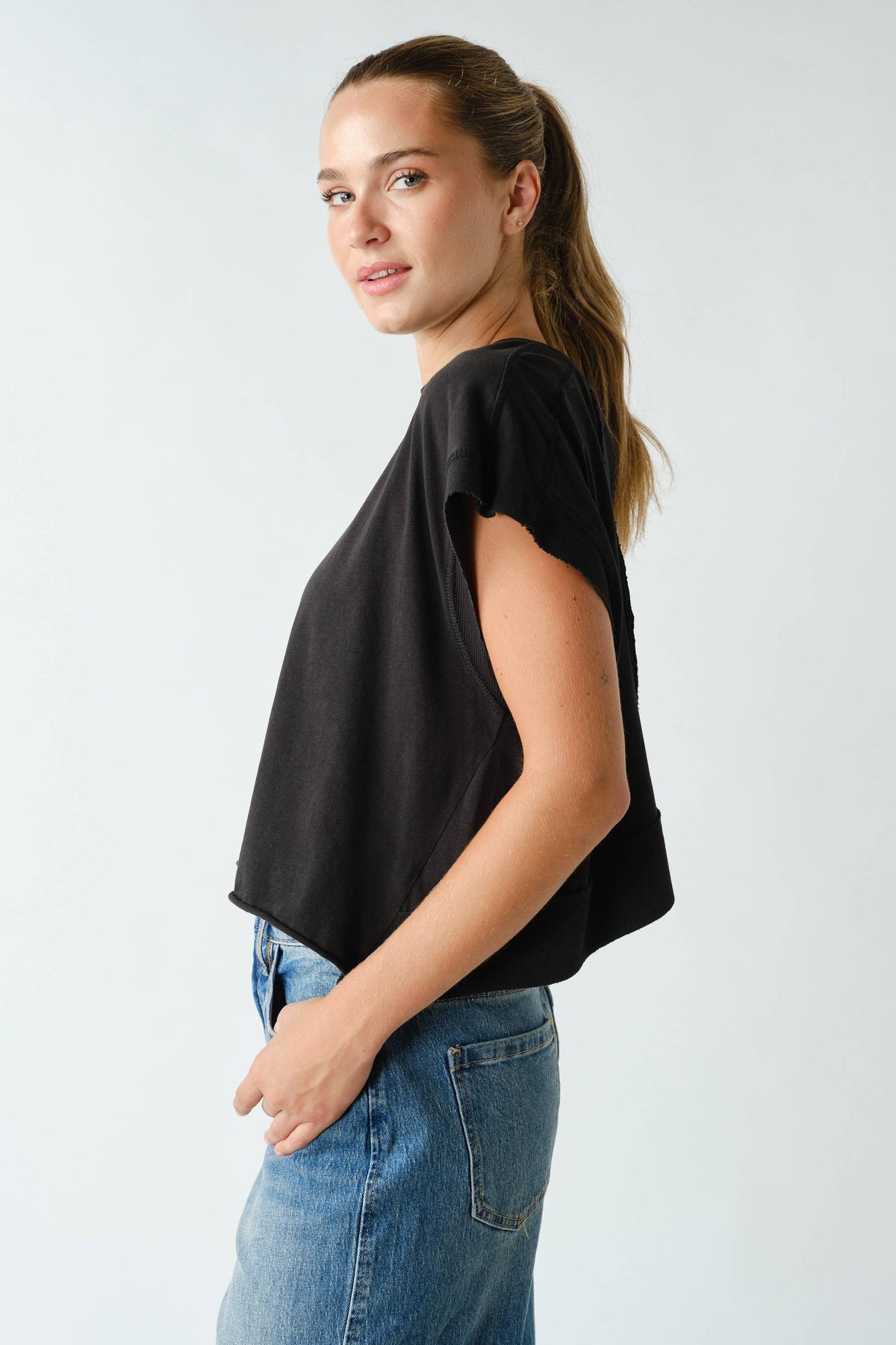 Easy Breezy Open-Back Cotton Tee
