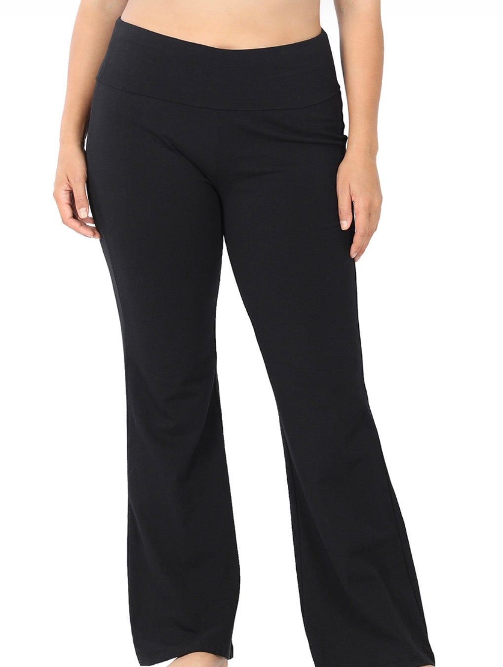 PREMIUM COTTON FOLD OVER YOGA FLARE PANTS