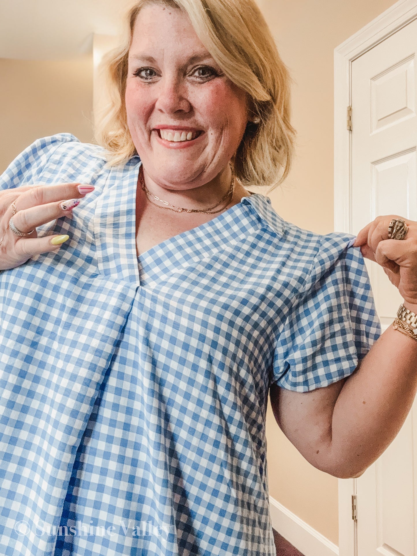 Umgee Gingham Midi Dress