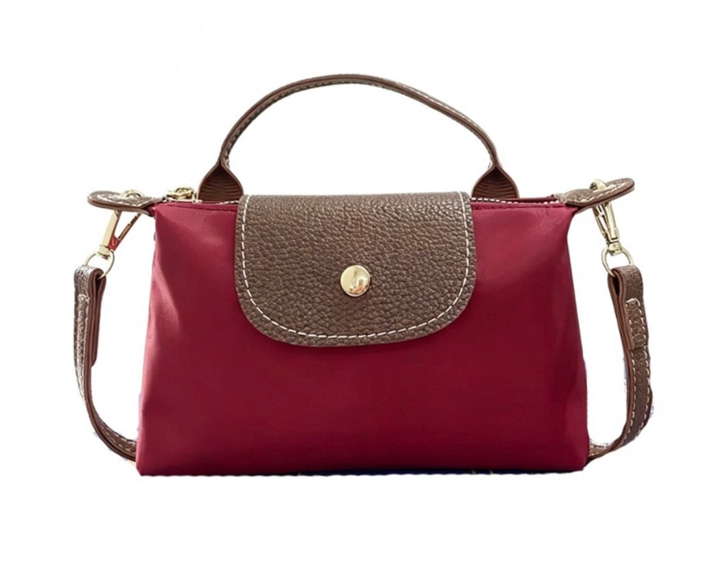 TRENDY COLOR BLOCK FLAP MINI HANDBAG