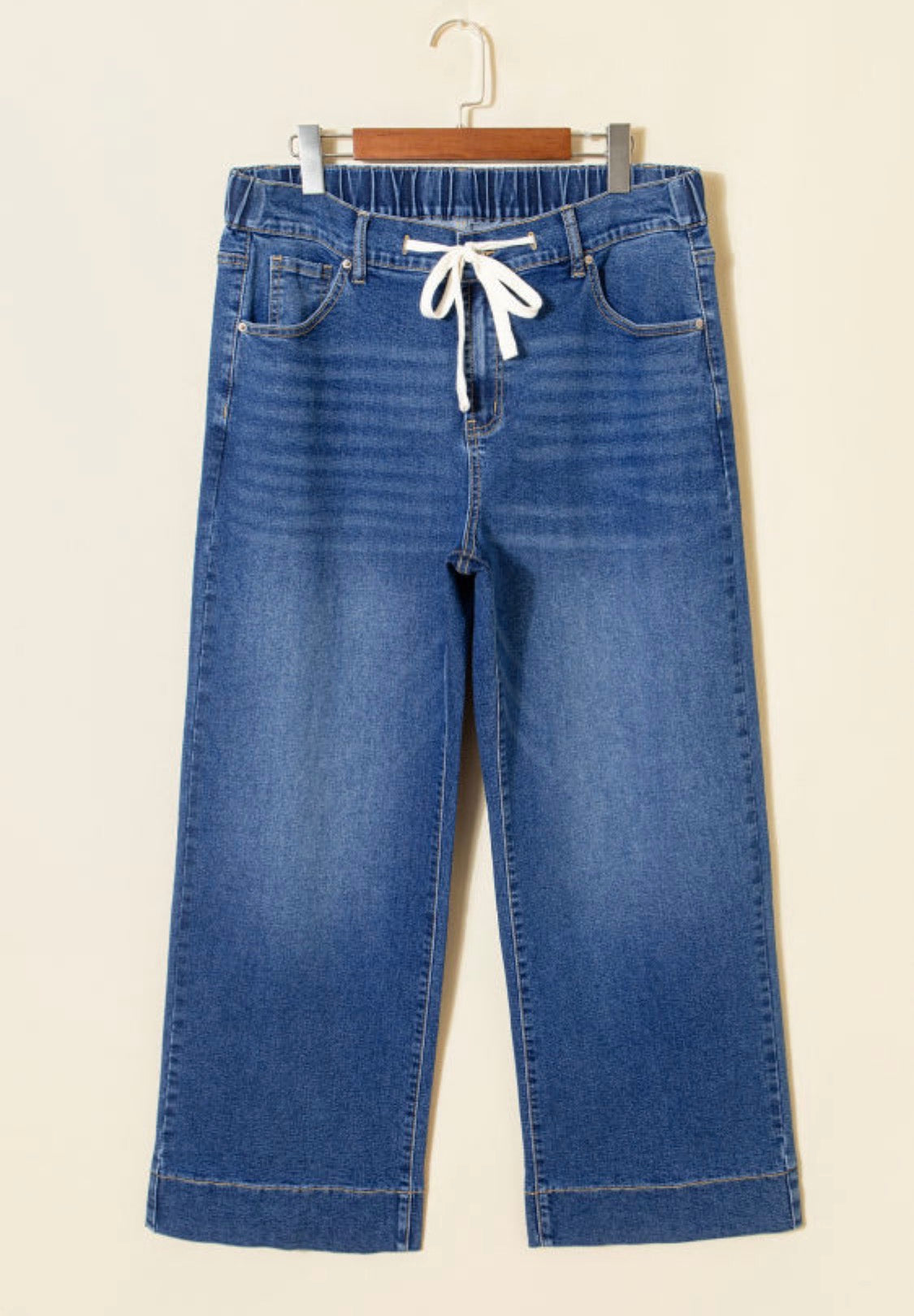 Drawstring Blue Jeans - Plus
