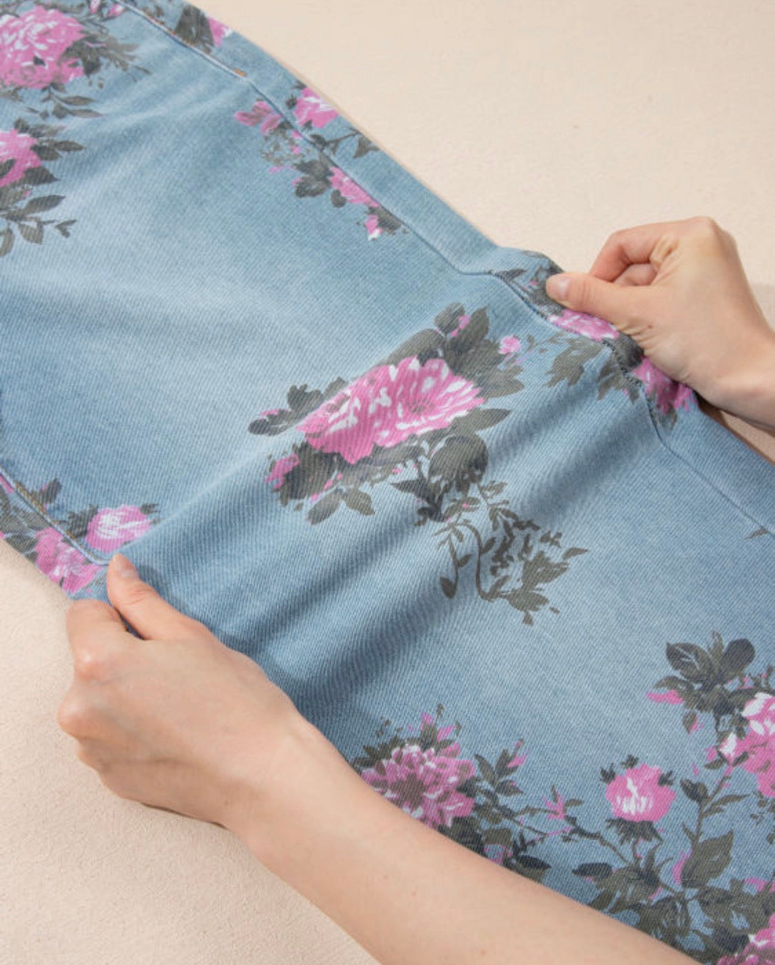 Floral Blue Jean Pant