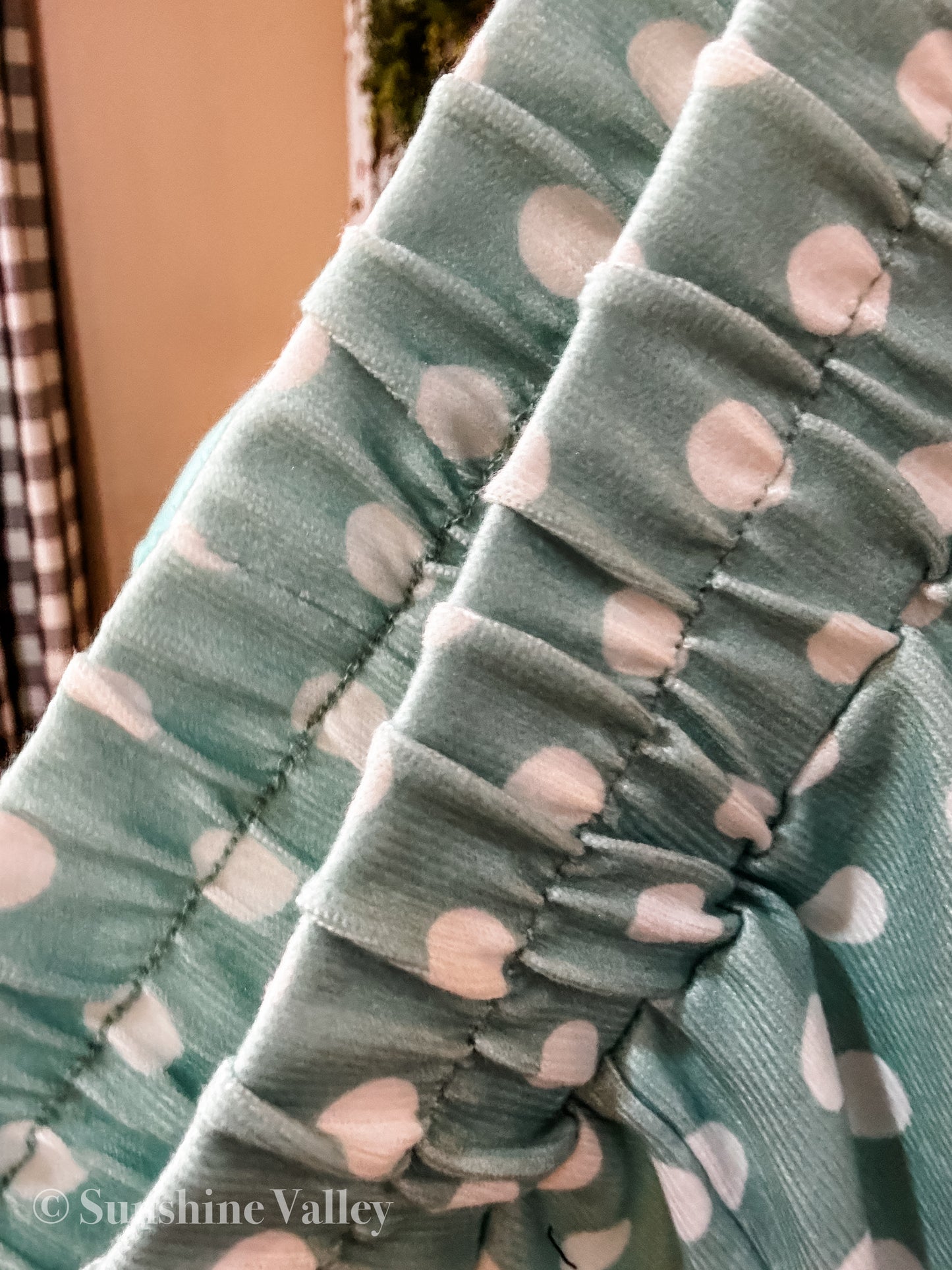 Green Polka Dot Two Piece Set