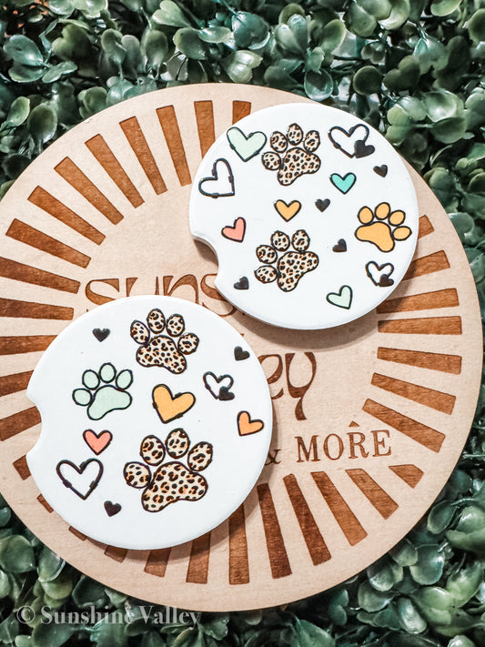 Leopard Paws Coaster Set, Leopard and Paws, Paws Coaster Set
