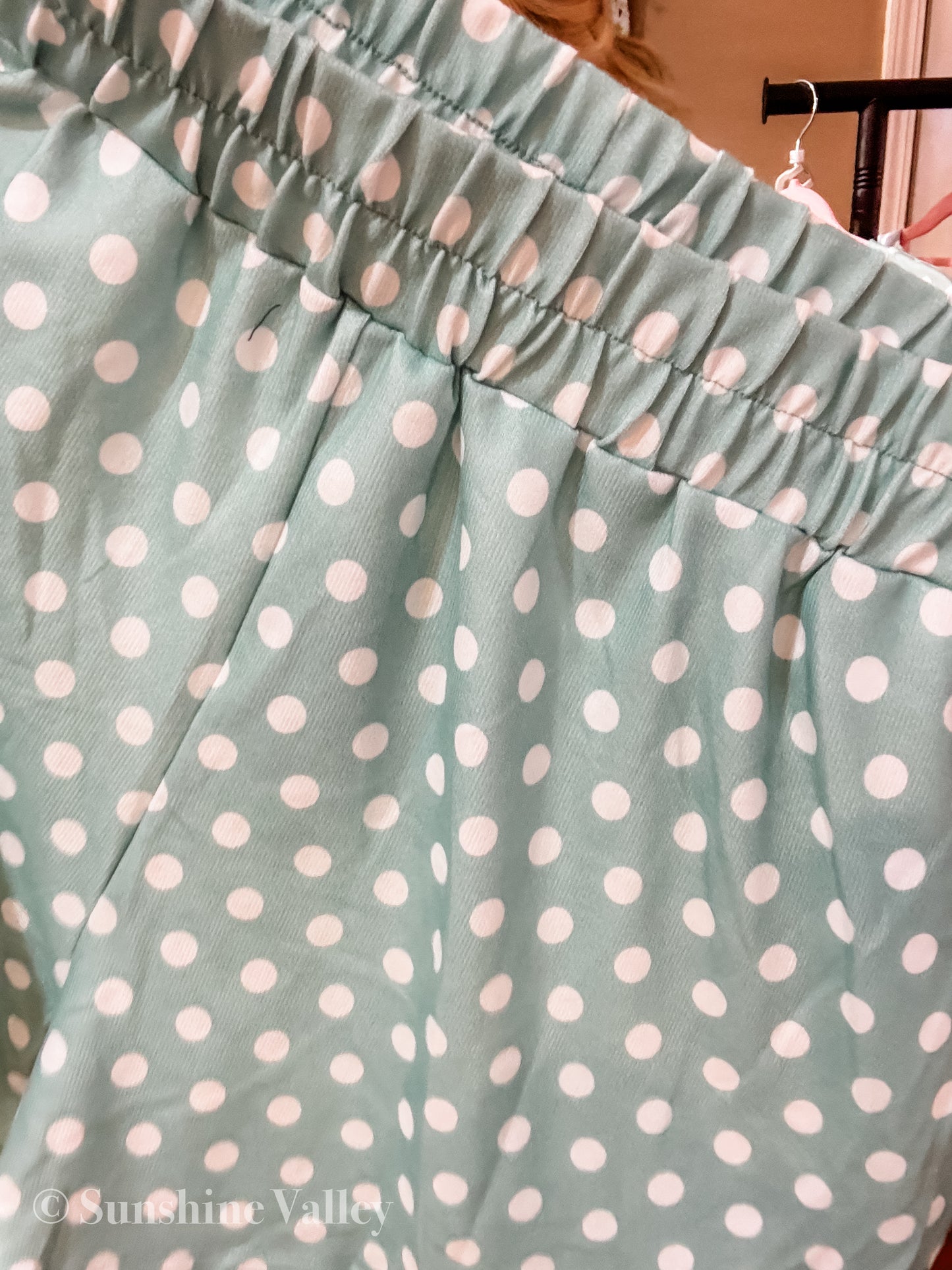 Green Polka Dot Two Piece Set
