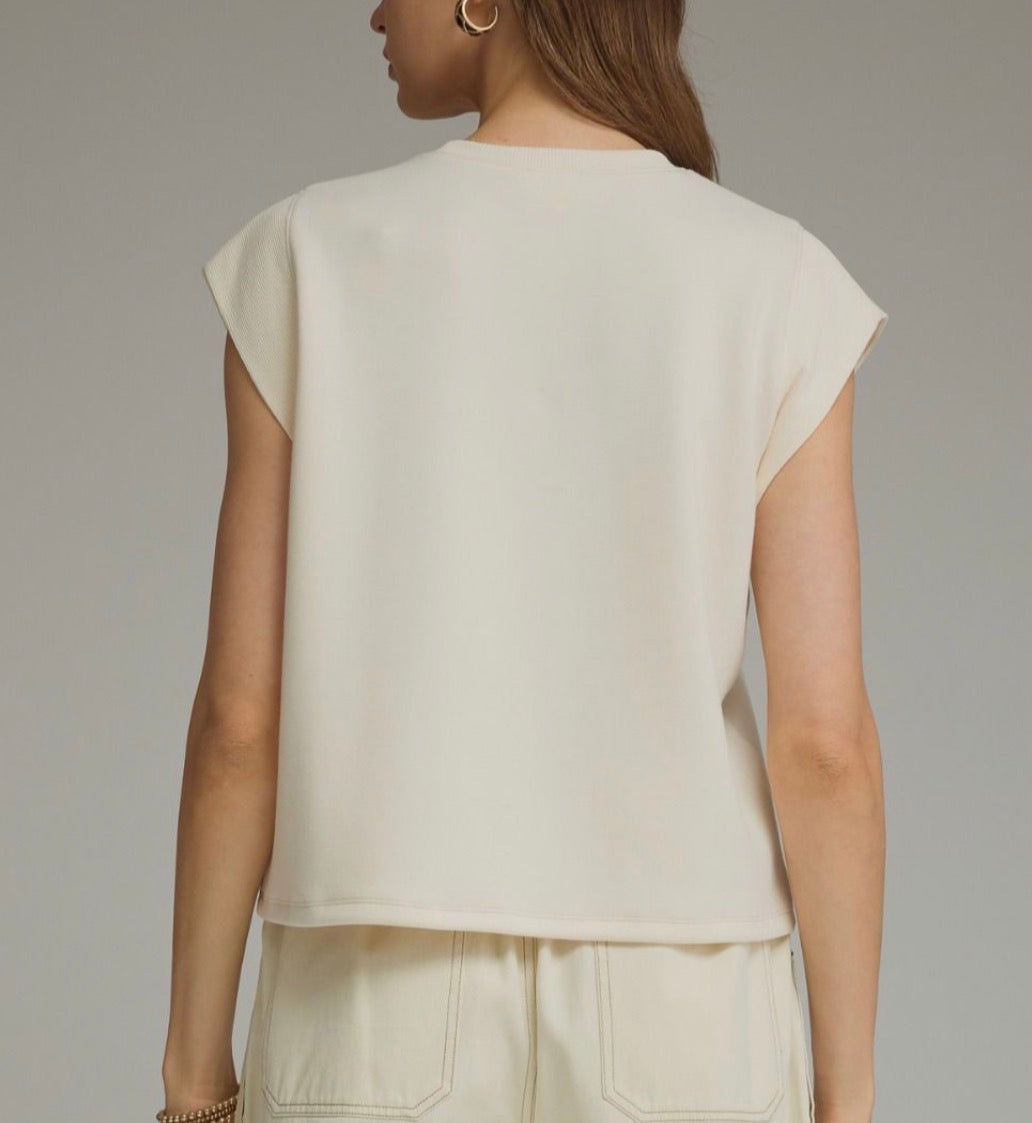Easy Days Cap Sleeve Top -Easel