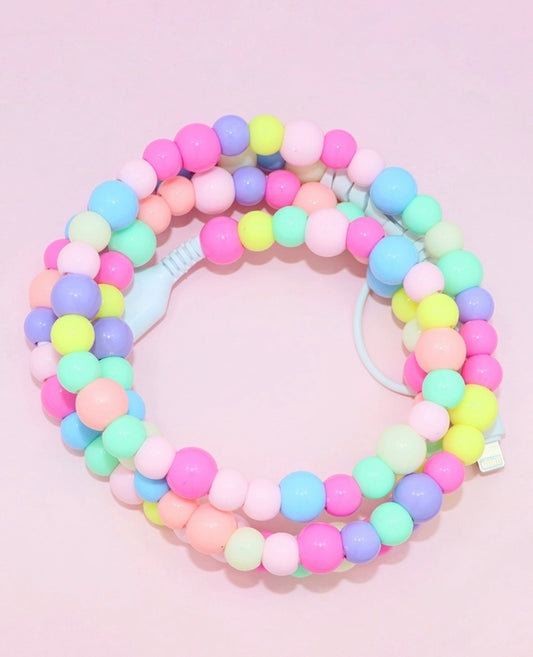 TIKTOK BEADED DUAL USB FAST CHARGING CABLE