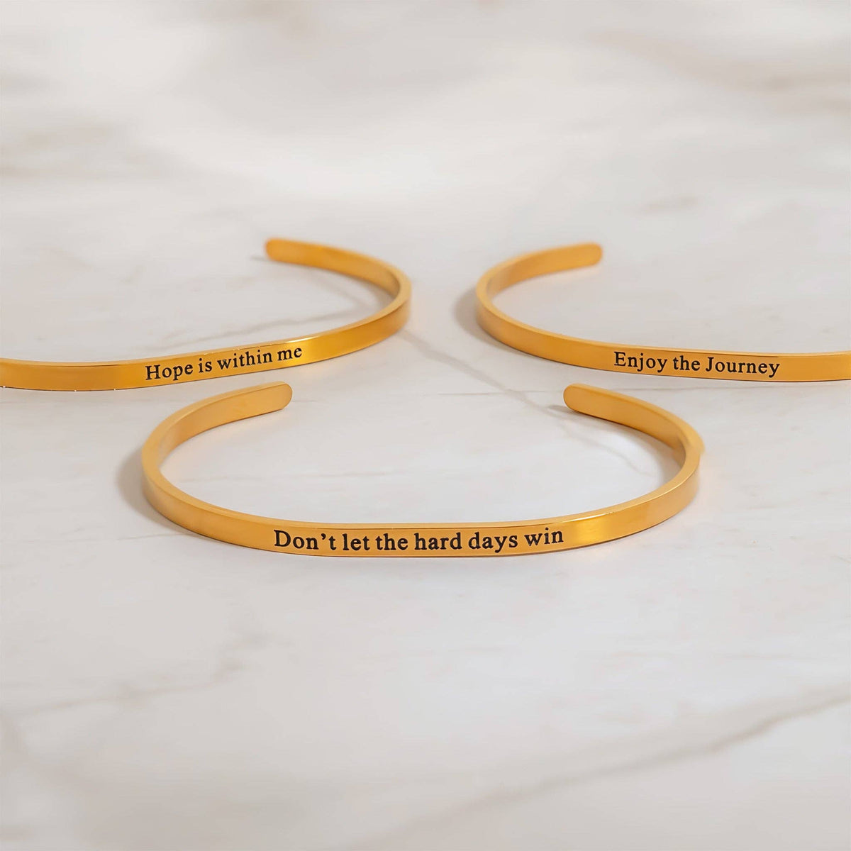 Enjoy the Journey Engraved Bangle Bracelet