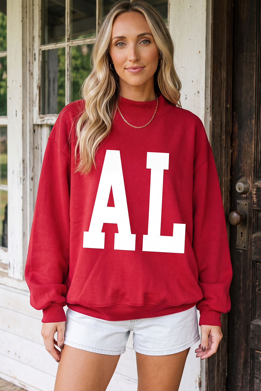 AL Double Side Printed High Neck Reversible Sweatshirt