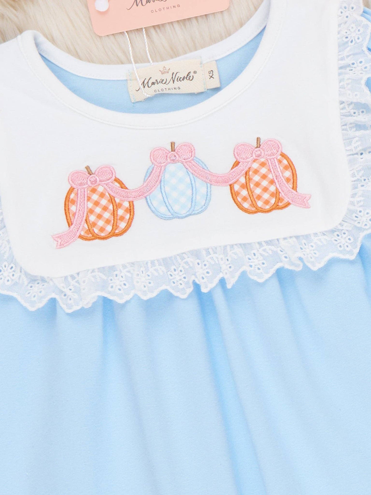 Pumpkin Patch Days Embroidered Ruffle Dress