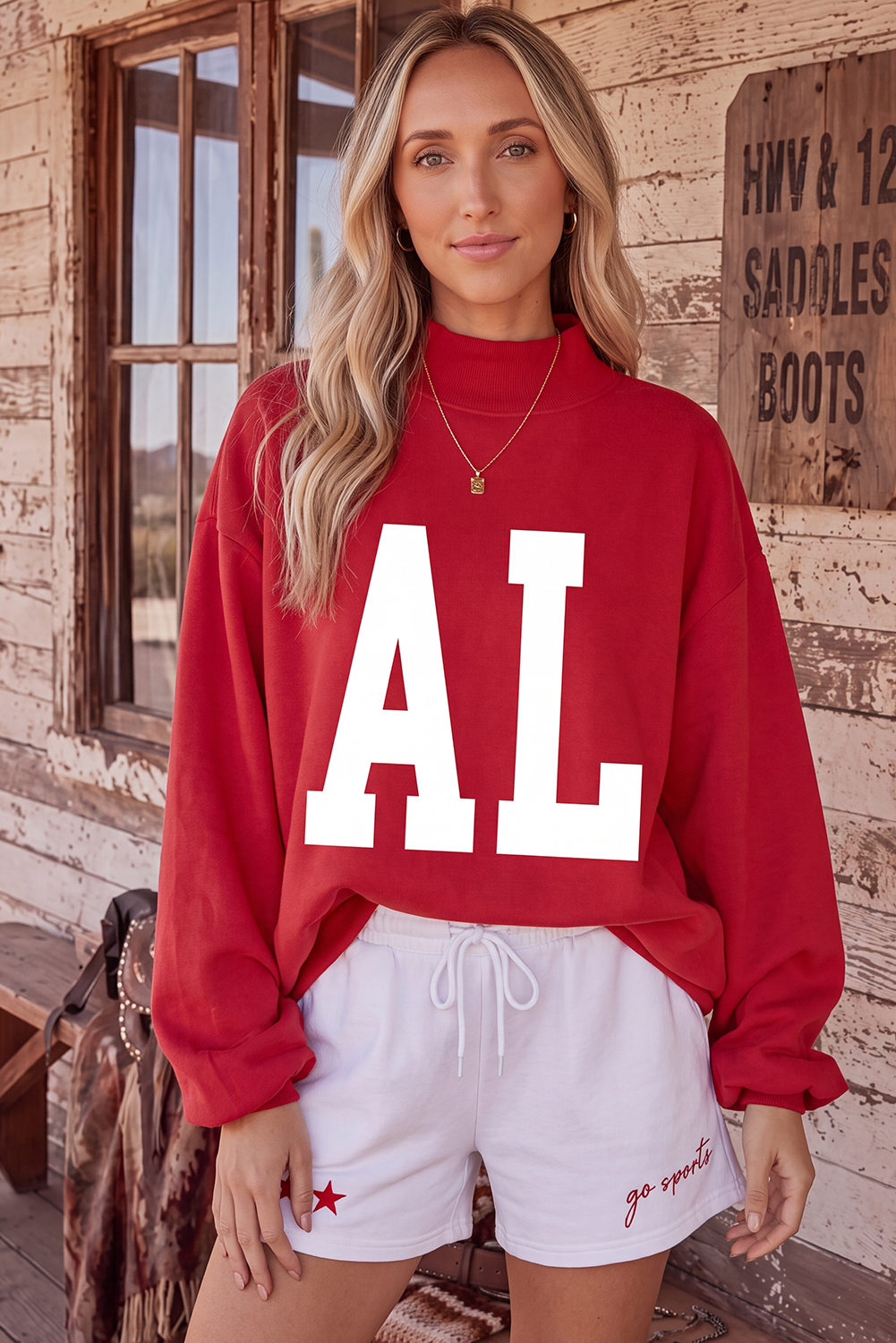 AL Double Side Printed High Neck Reversible Sweatshirt