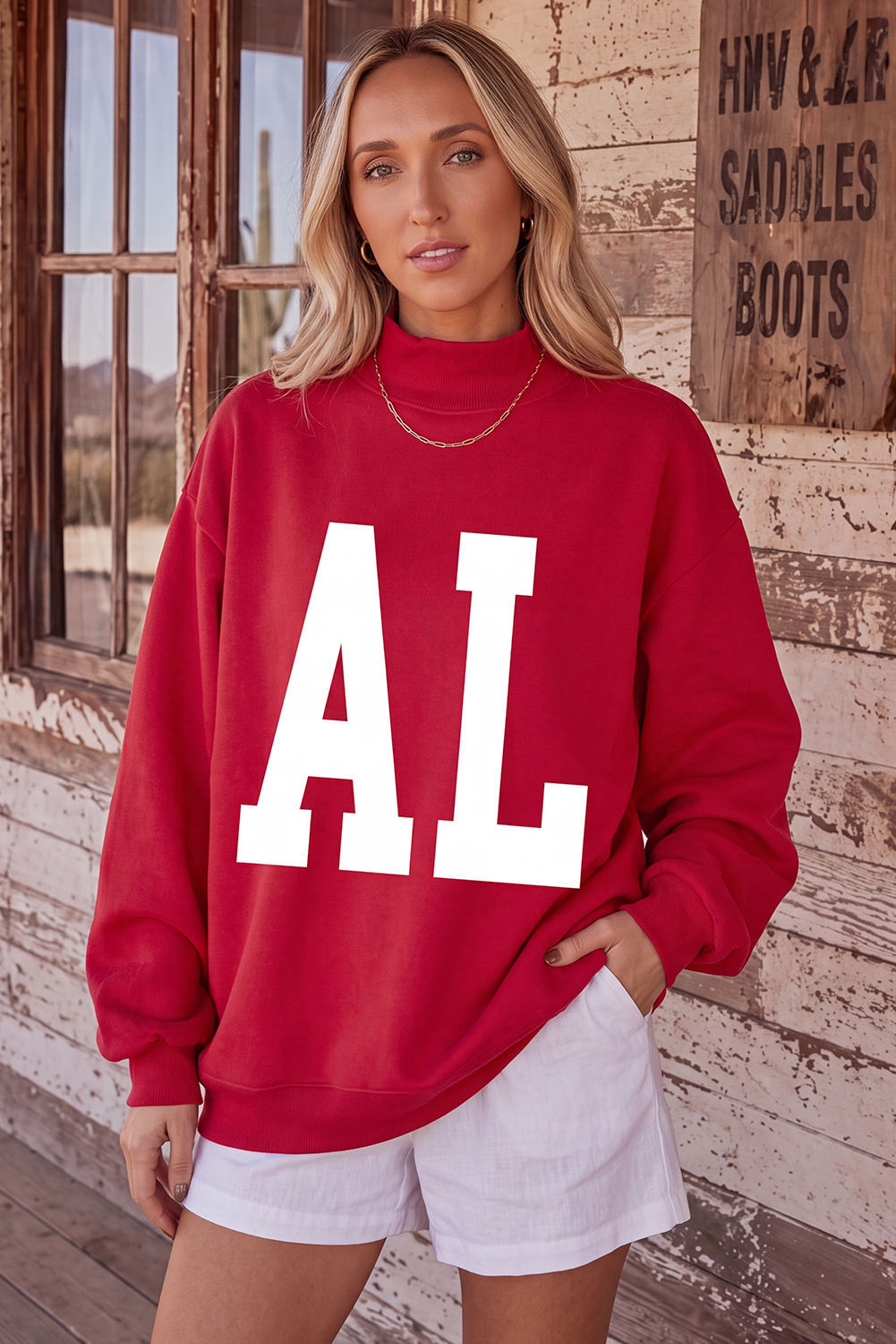 AL Double Side Printed High Neck Reversible Sweatshirt