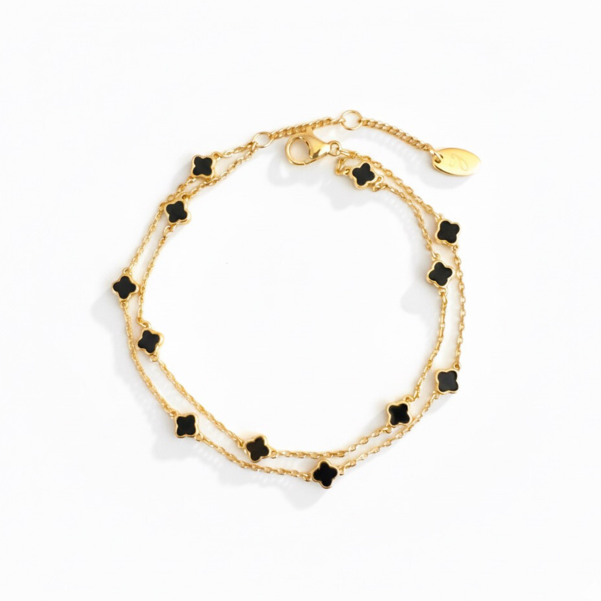 Petite Clover Layered Chain Bracelet